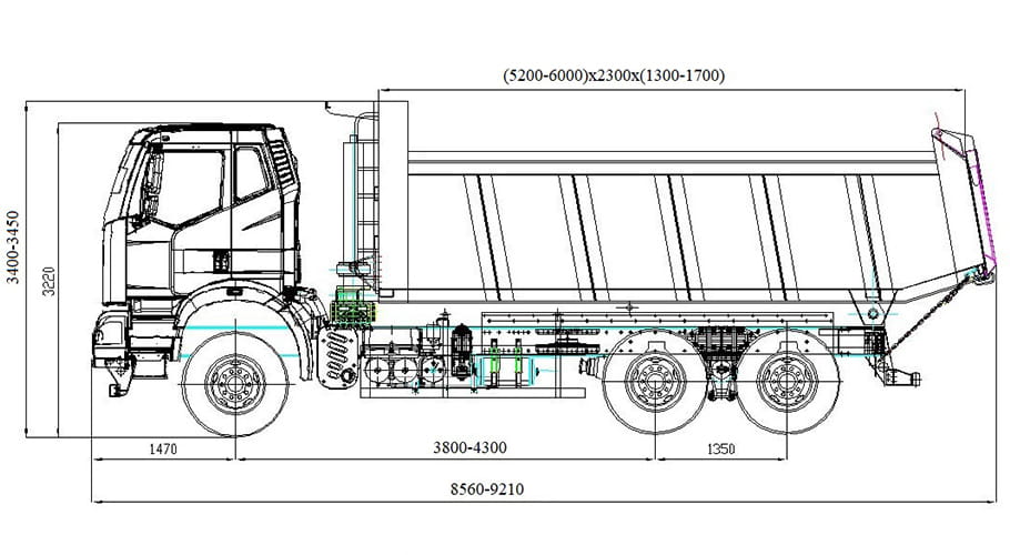 Самосвал J6P CA3250 6x4