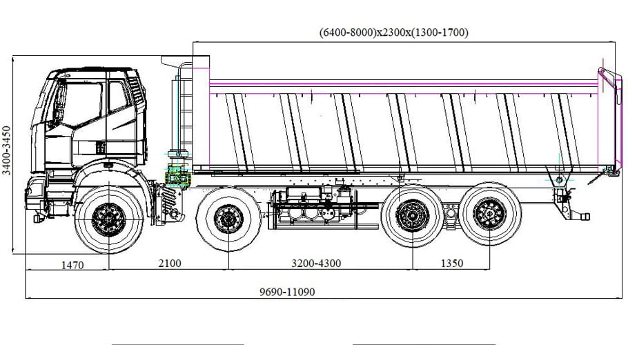 Самосвал J6P CA3310 8x4