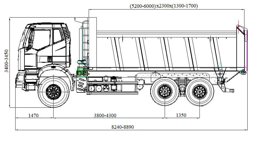 Самосвал J6P CA3250 6x4